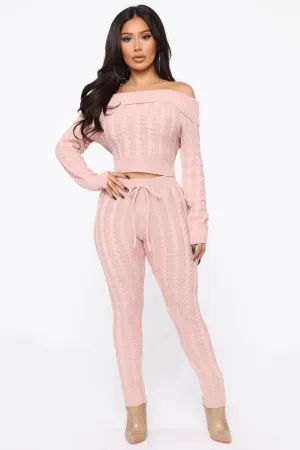 Andrea Cable Knit Set - Mauve