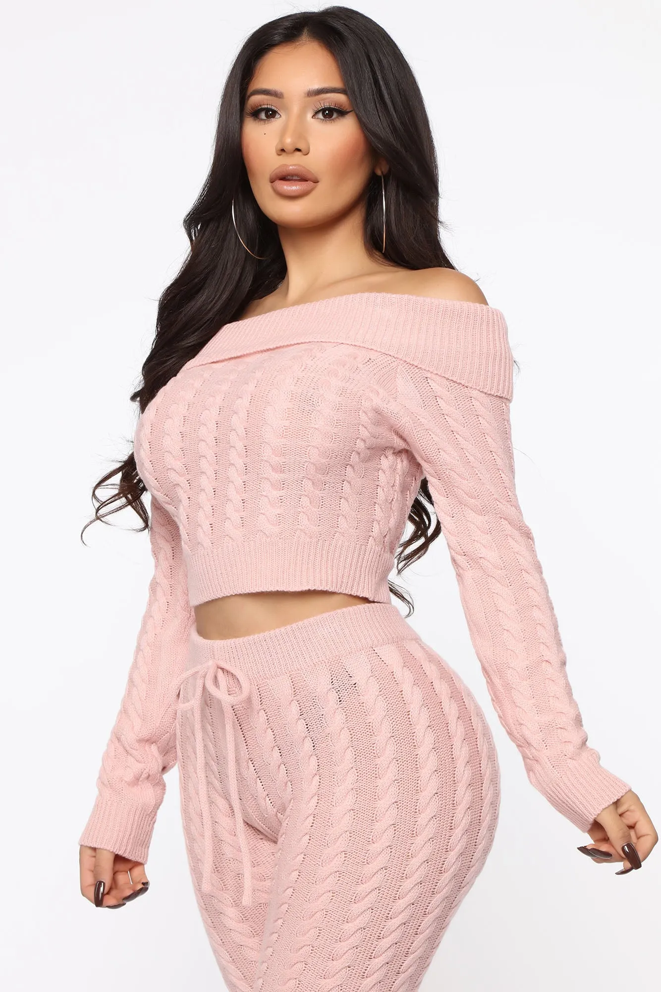 Andrea Cable Knit Set - Mauve