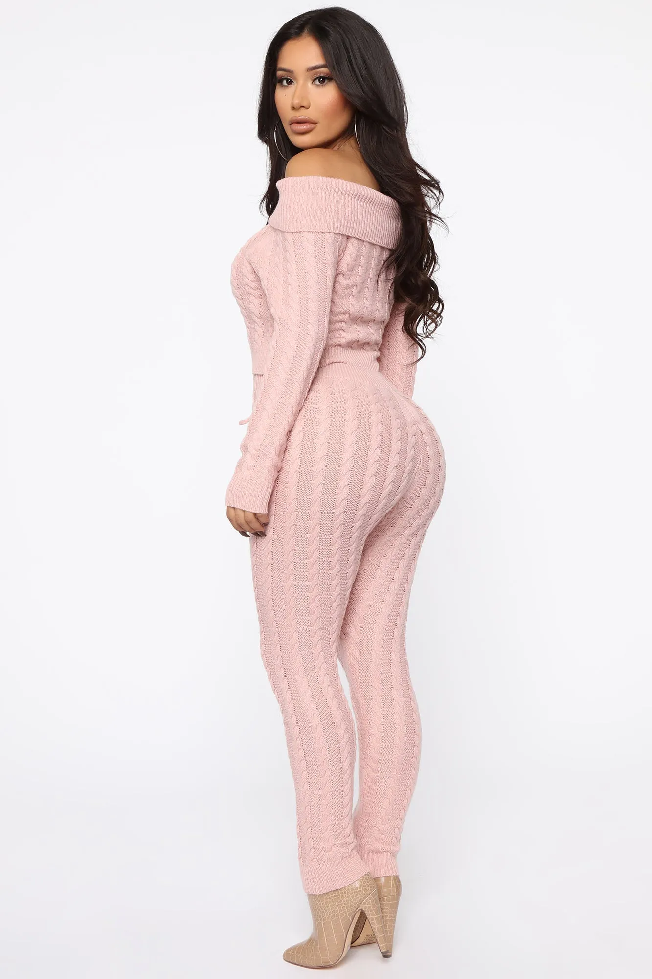 Andrea Cable Knit Set - Mauve