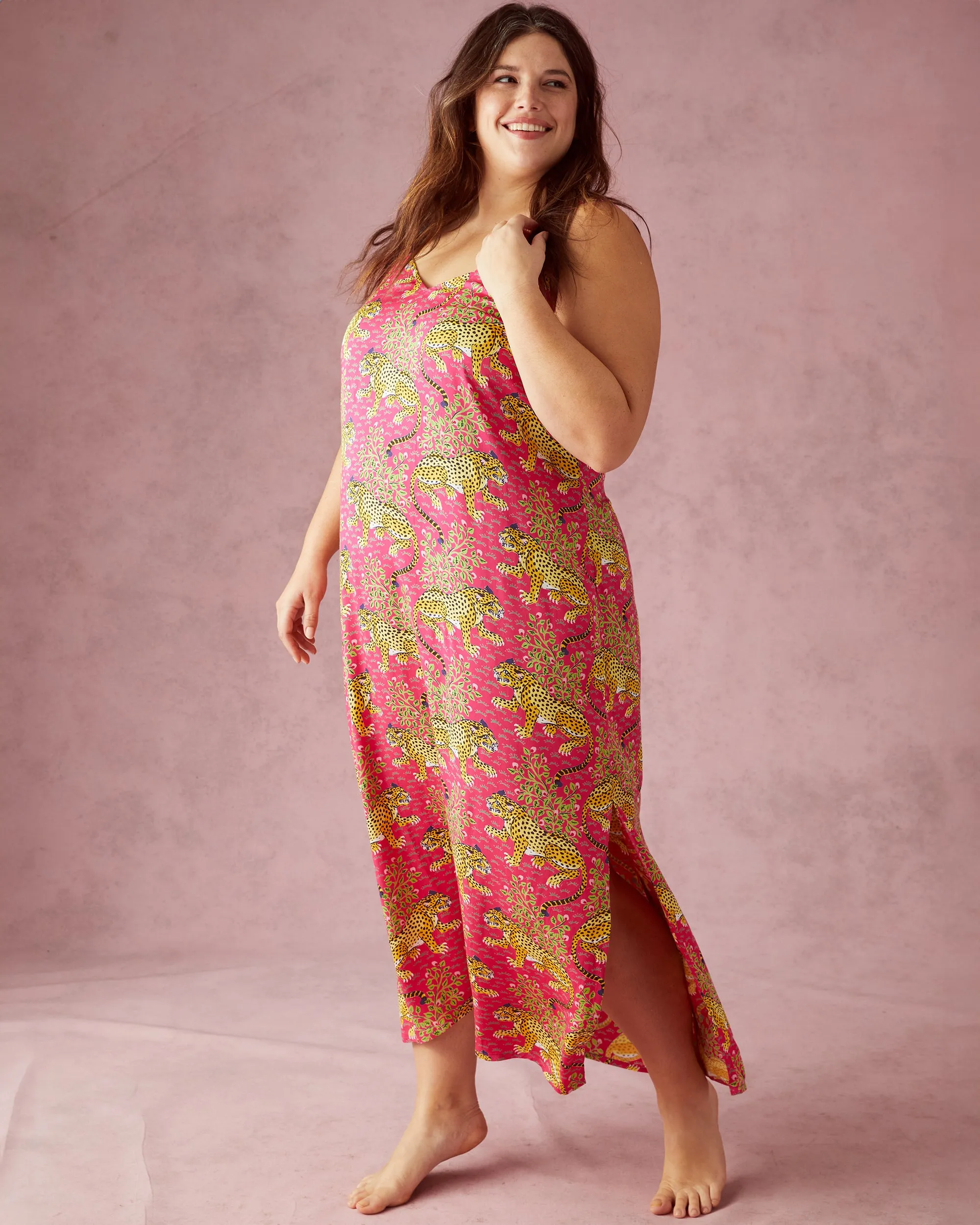 Bagheera - Eco Satin Chic to Sleep Nightie - Hot Pink