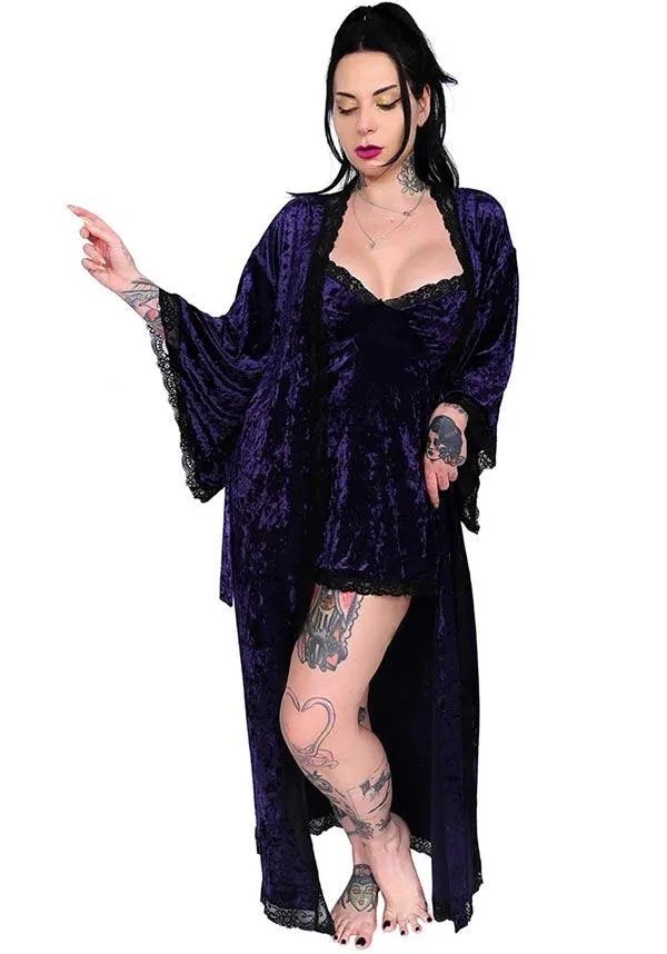 Bathory [Midnight Purple Velvet] | DRESSING ROBE
