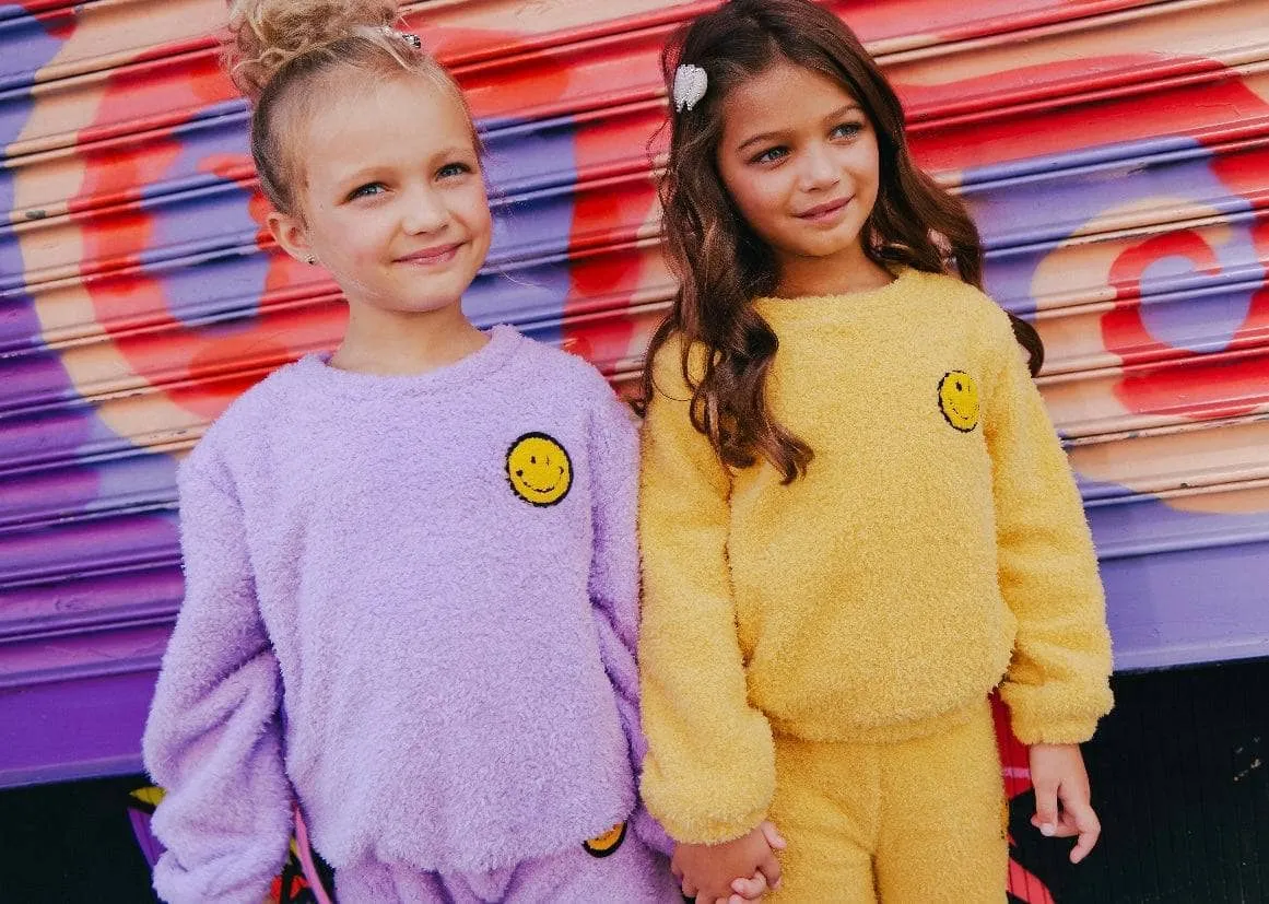 Bright Smiley Fuzzy Set Lavender