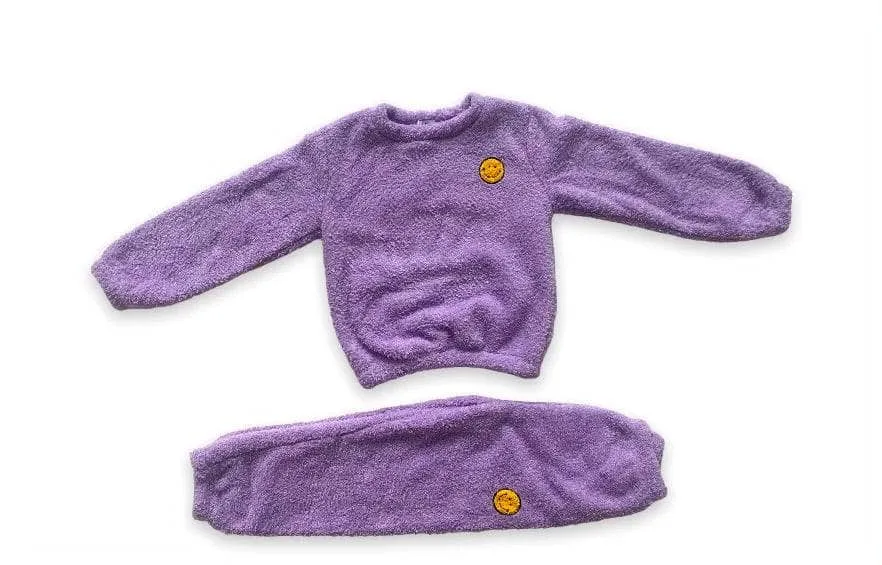 Bright Smiley Fuzzy Set Lavender