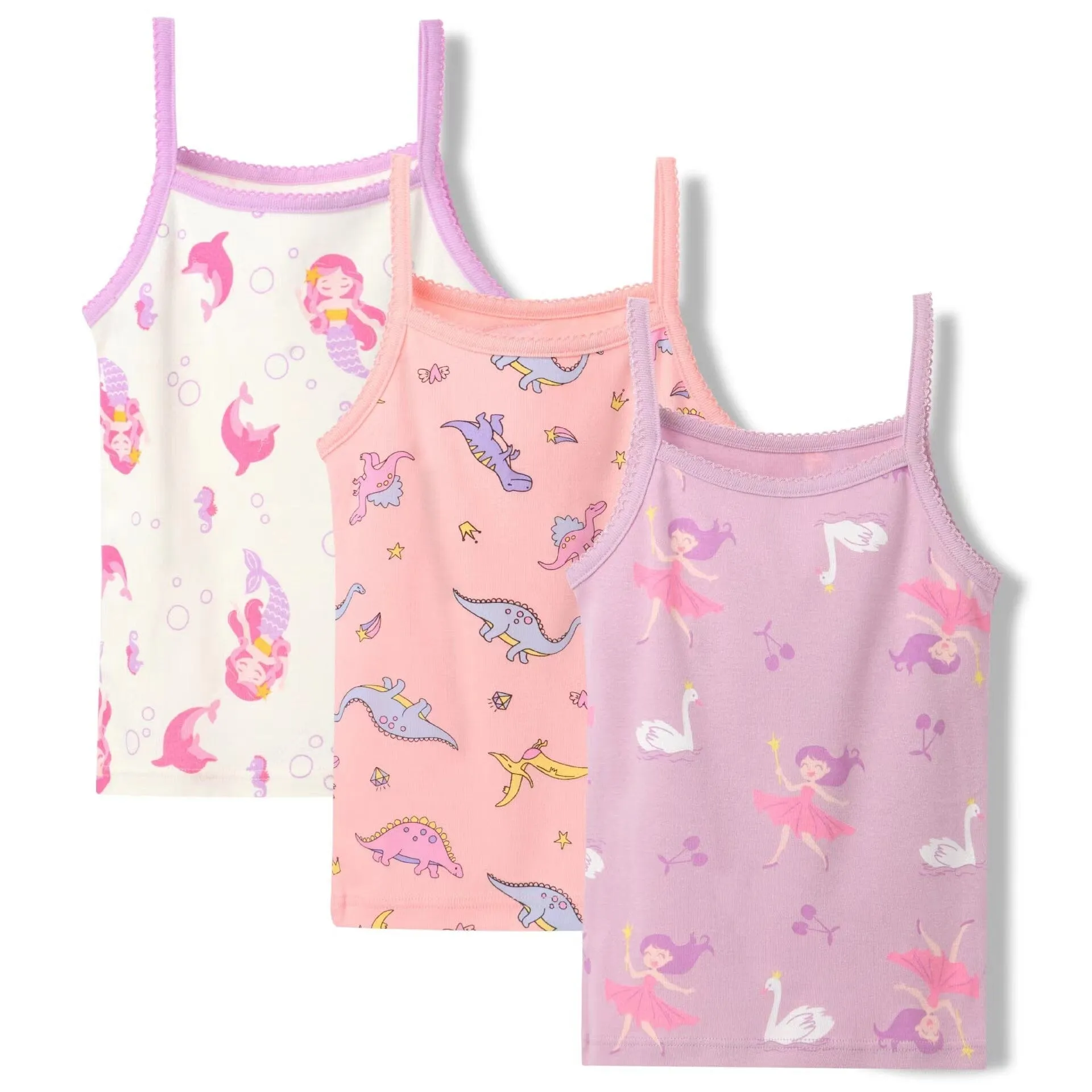 Colleen Cartoon Lace Camisole Top [Set of 3]