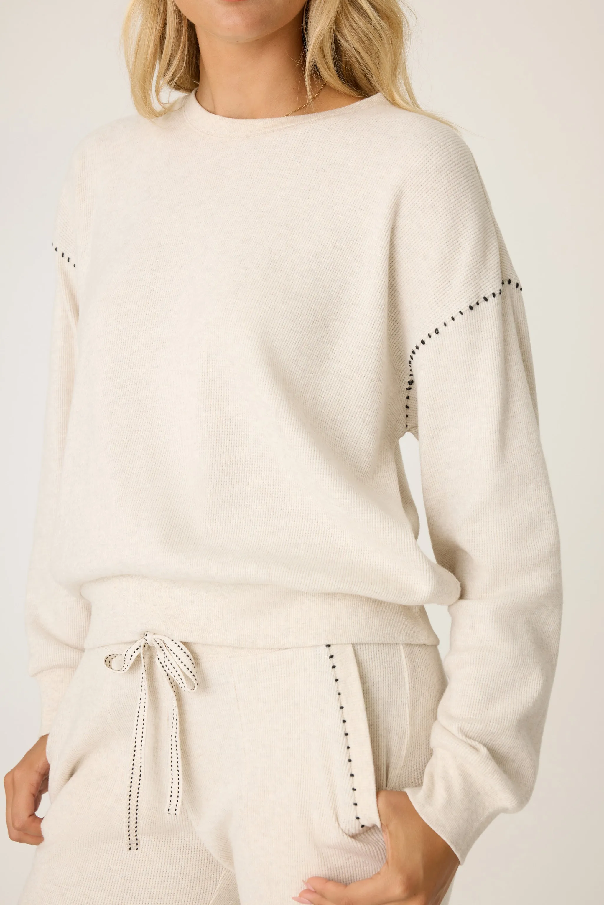 Cross Stitch Casuals Waffle Knit Long Sleeve Top