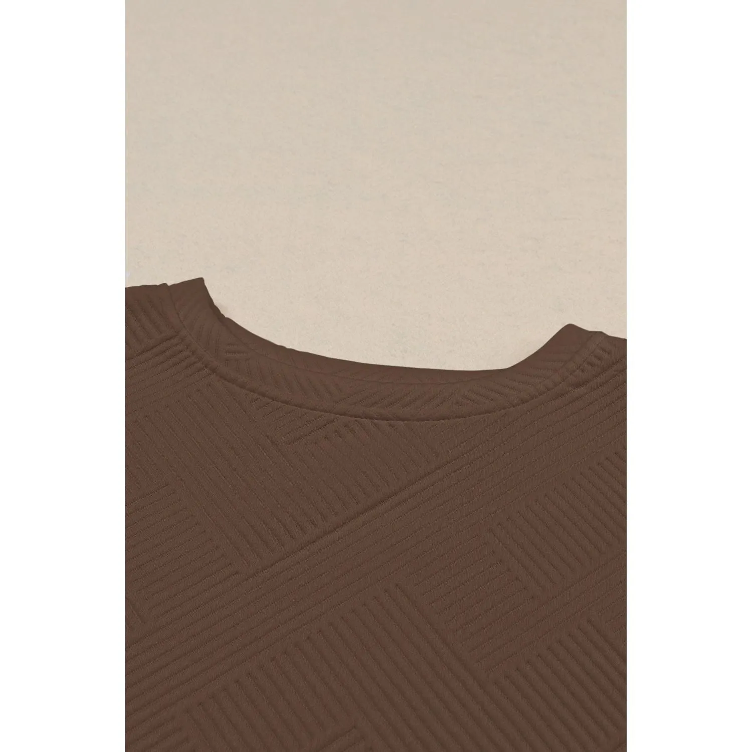 Dark Brown Loose Textured Two Piece Loungewear Set