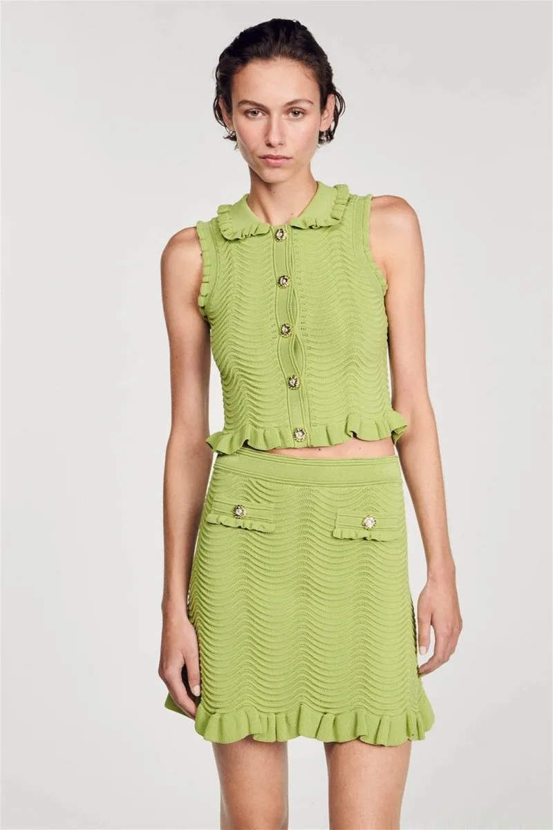 Elvira Ruffle Knitted Skirt Set