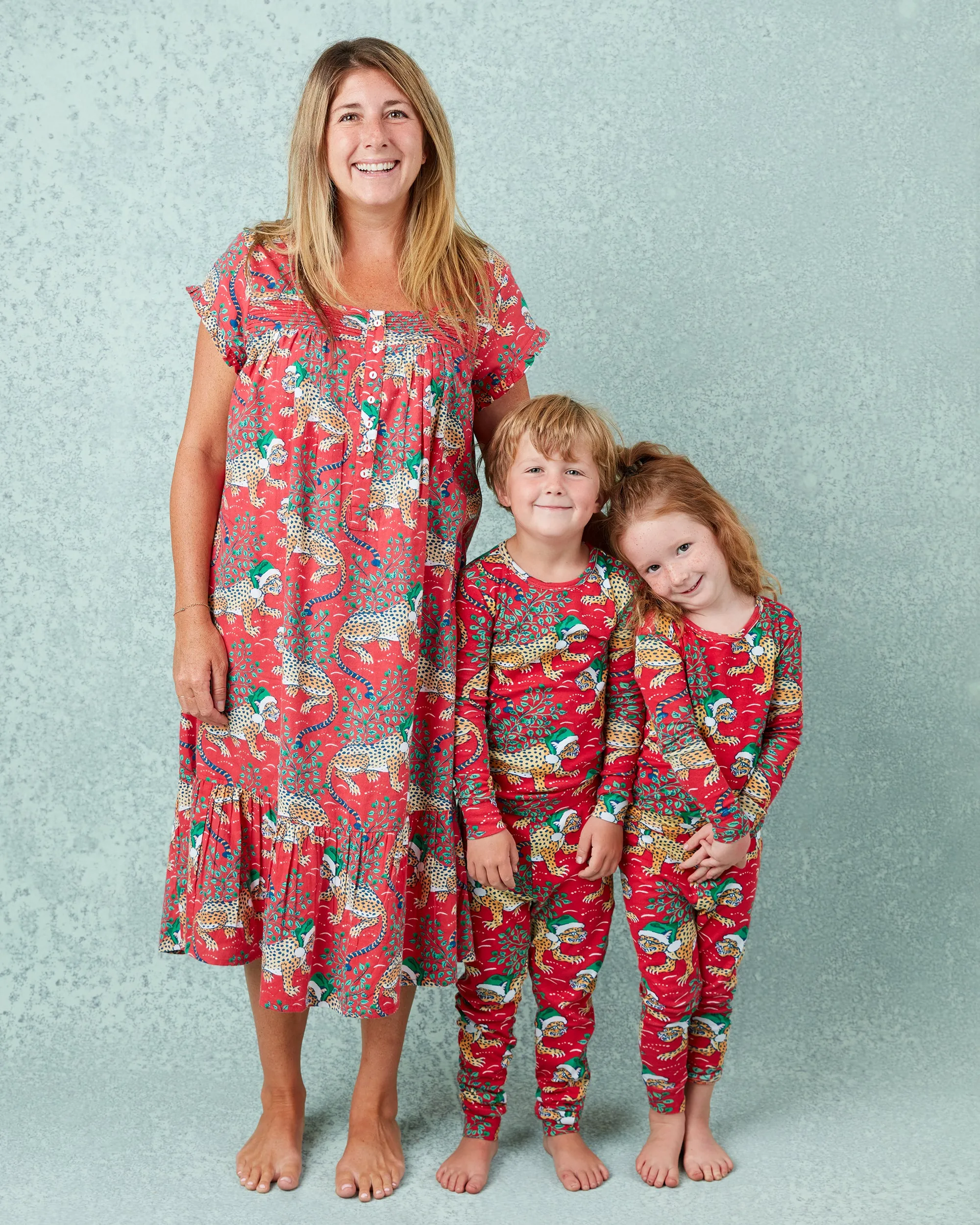 Holly Jolly Bagheera - Lightweight Flannel Daylight Nightgown - Ruby