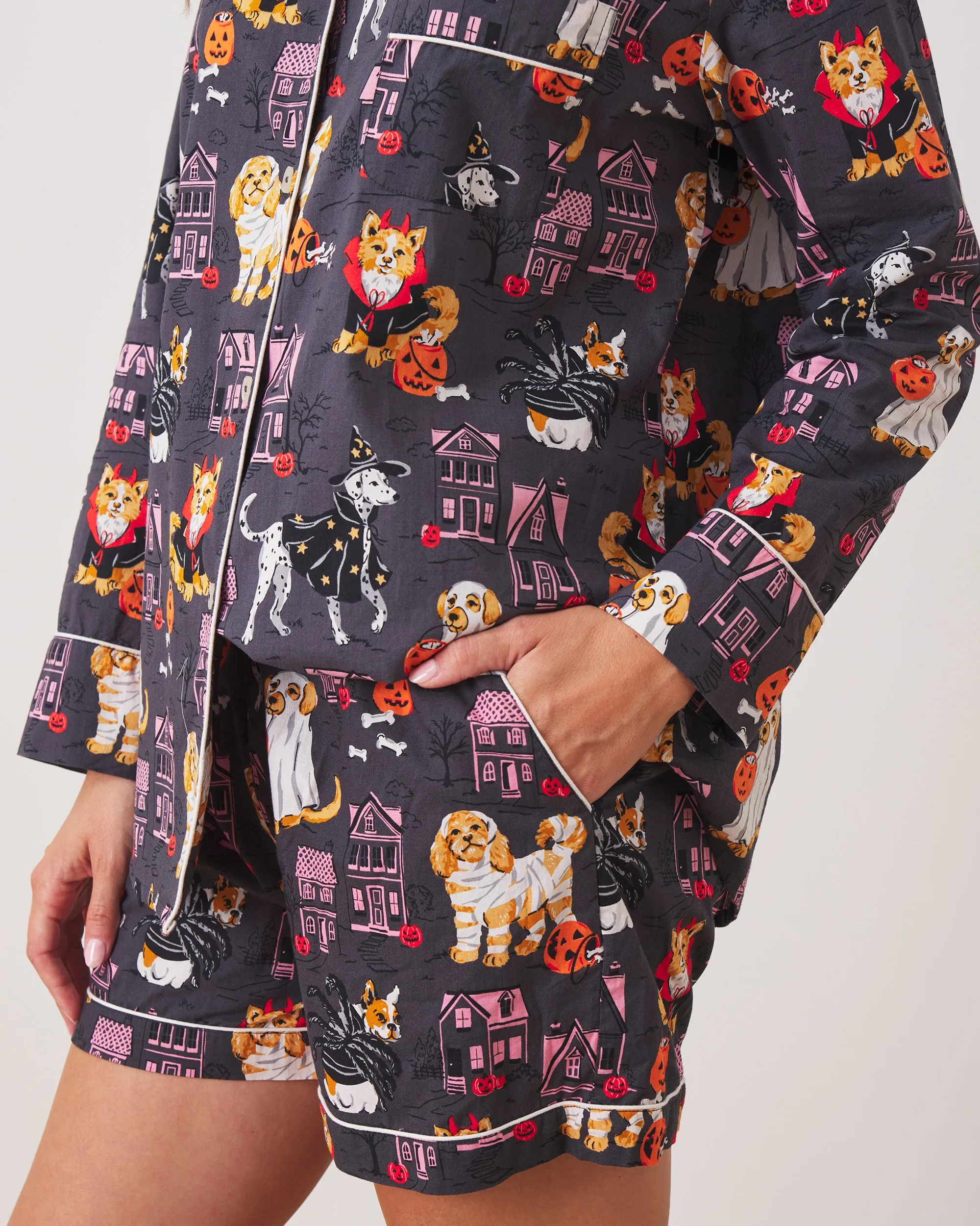 Howloween Night - Long Sleeve Top & Shorts Set - Moon Rock