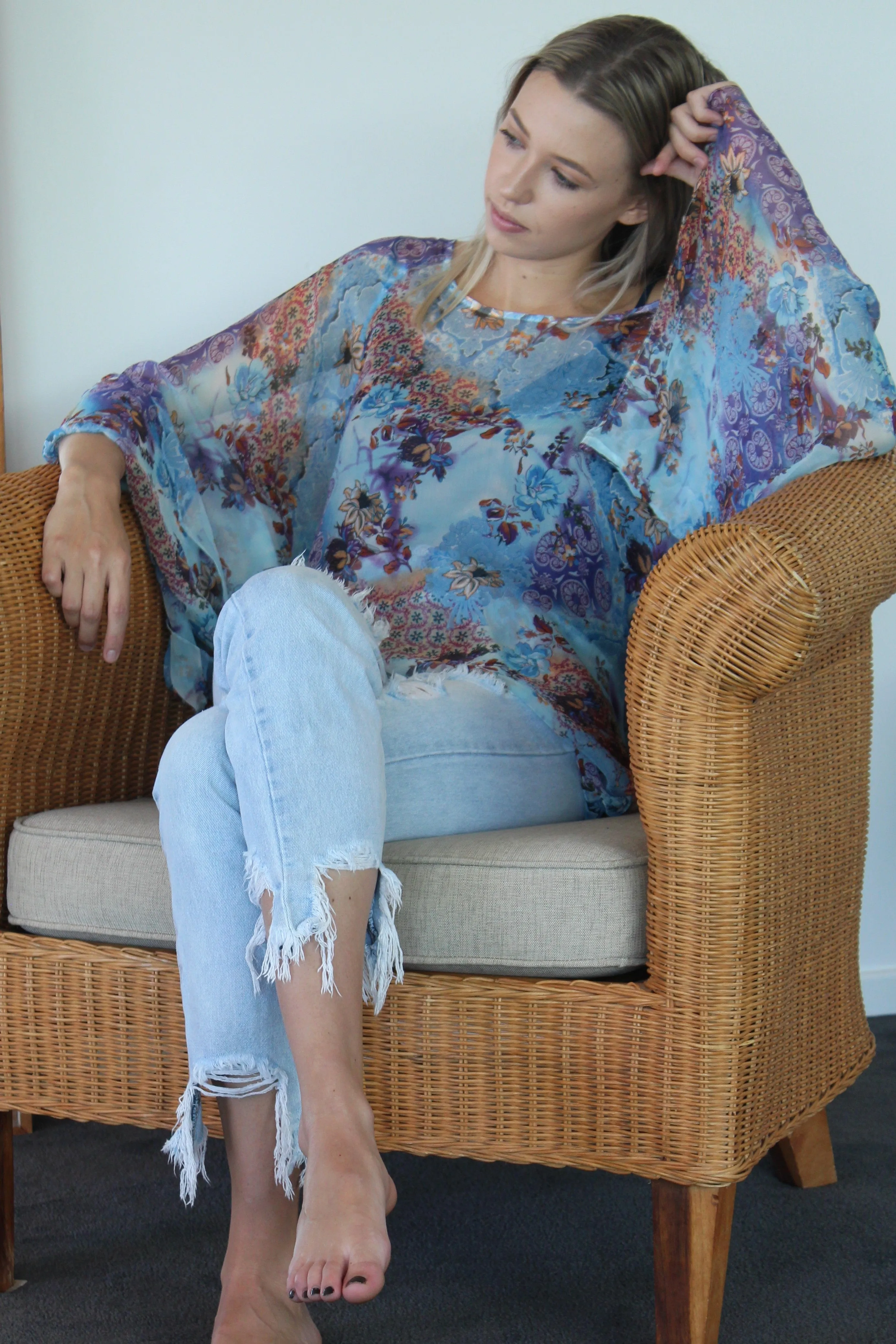 Kaftan Blouse Mermaid Blues -SALE