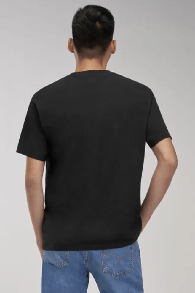 LEVI'S RELAXED FIT TEE TONAL EMBROIDERY - BLACK
