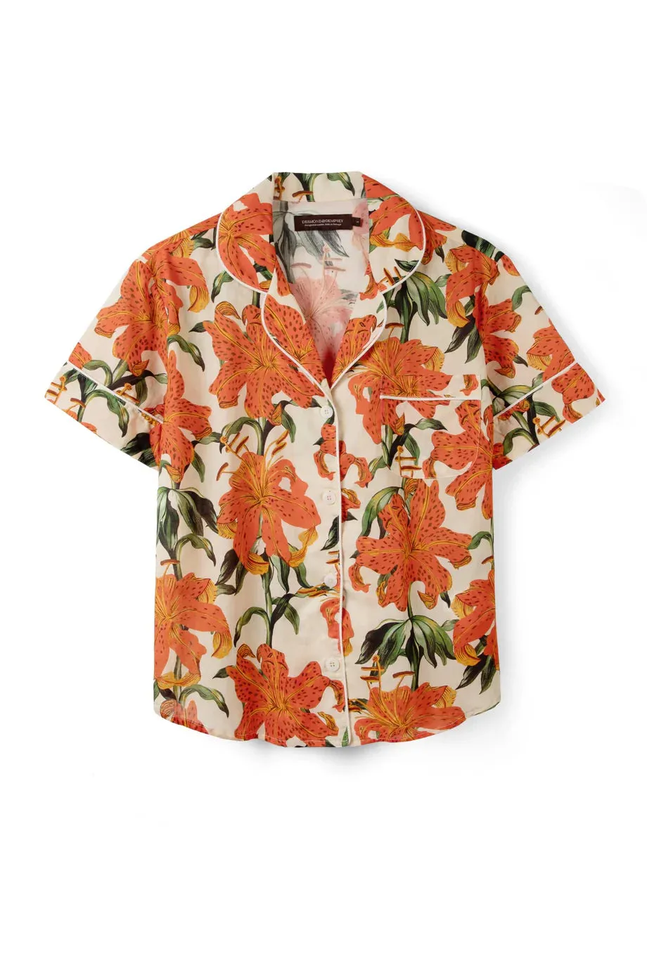 Lilium Orange Cream Short Sleeve Shirt