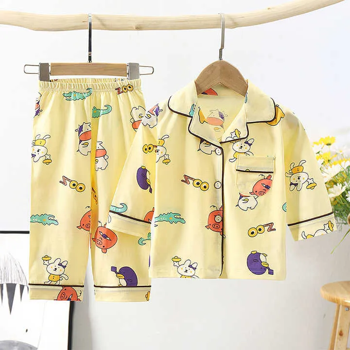 New Cotton Baby Pajamas Set Cartoon-طقم بيجامات أطفال قطني