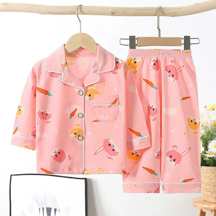 New Cotton Baby Pajamas Set Cartoon-طقم بيجامات أطفال قطني
