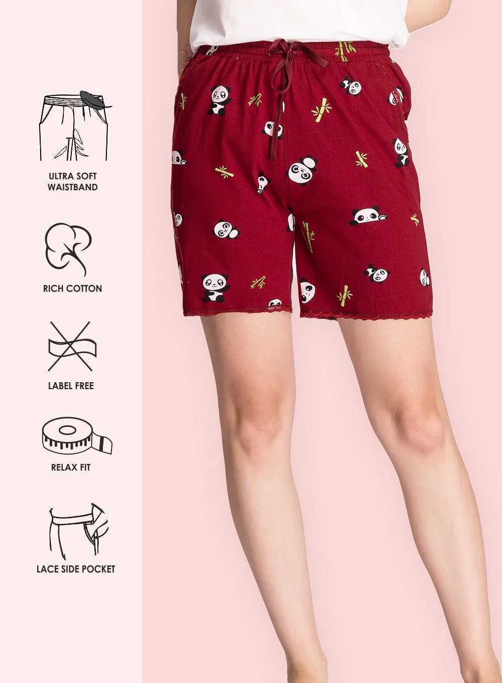 Panda Print Boxer Style Shorts (PBSHRT0004)