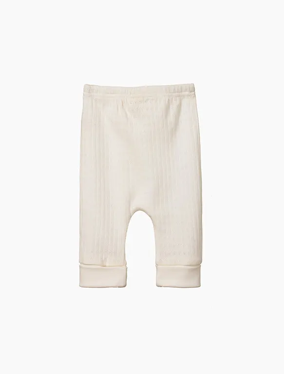 Pointelle Drawstring Pants in Natural