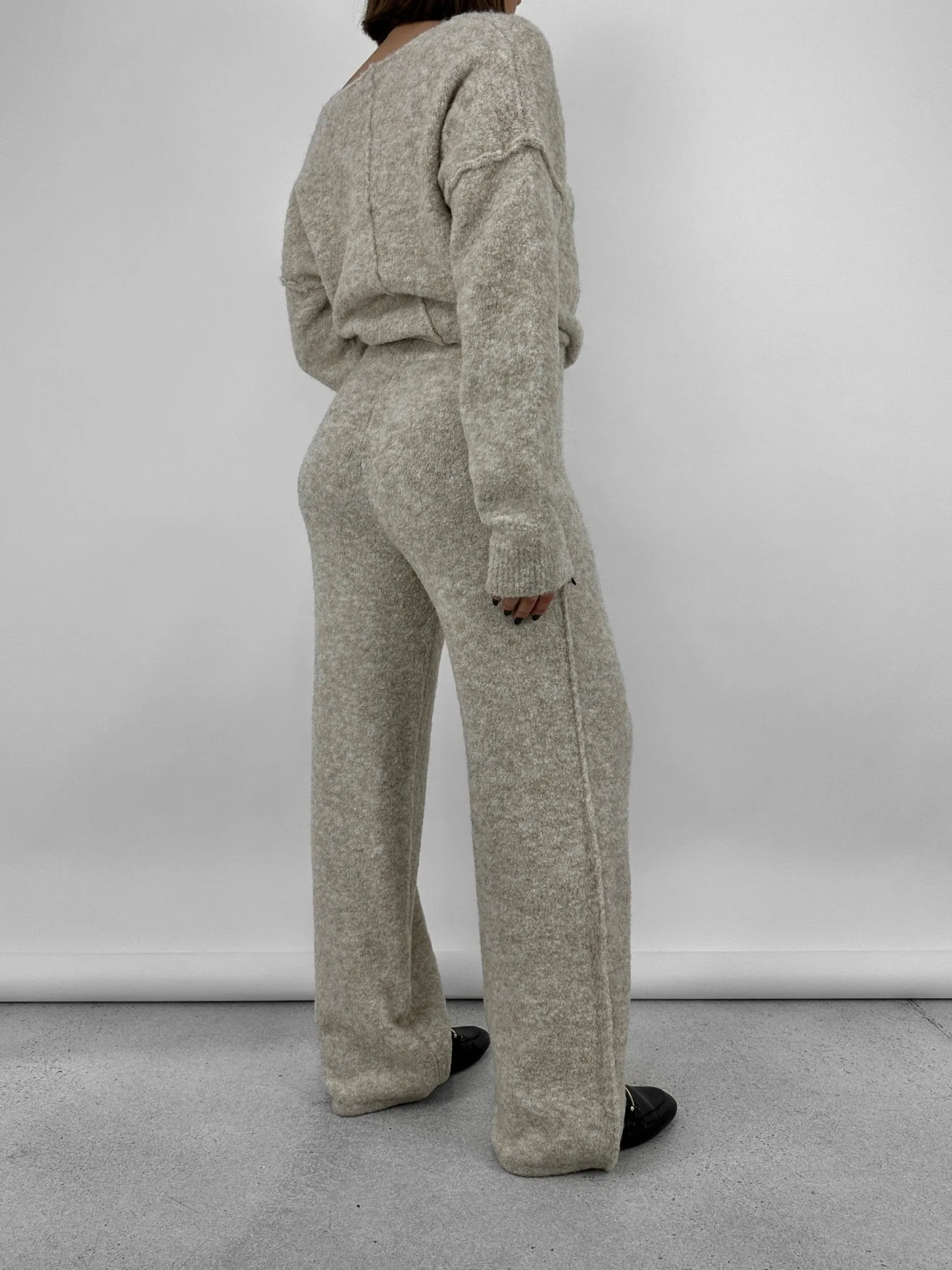 Seam Detail Textured Pants