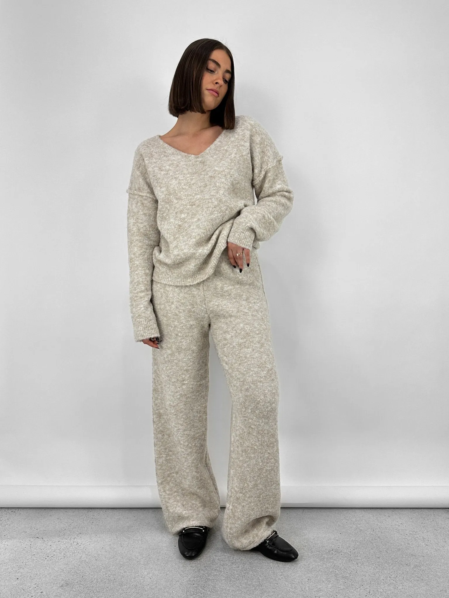 Seam Detail Textured Pants