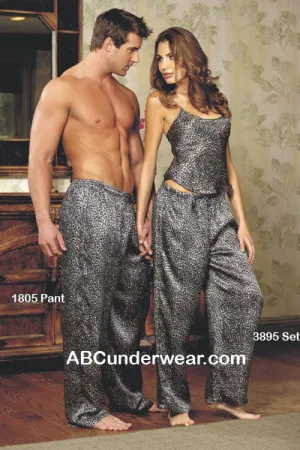 Silk Silver Leopard Cami & Tap Pant