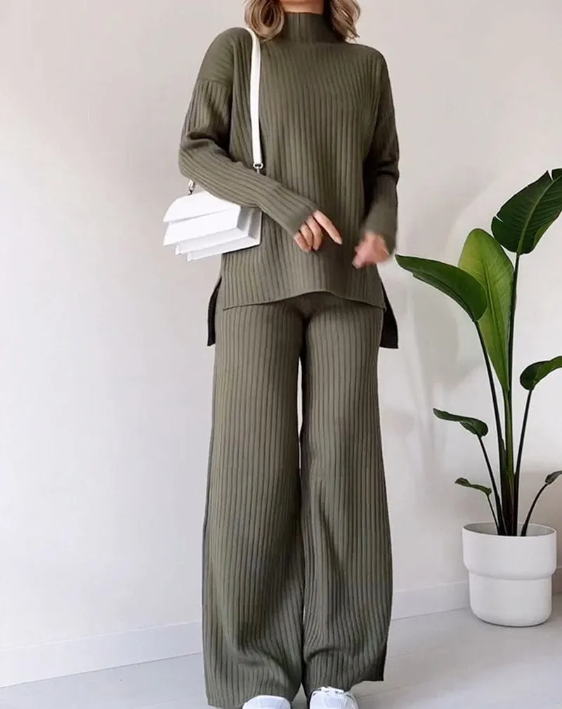 Turtleneck Knitted Lounge Set Women