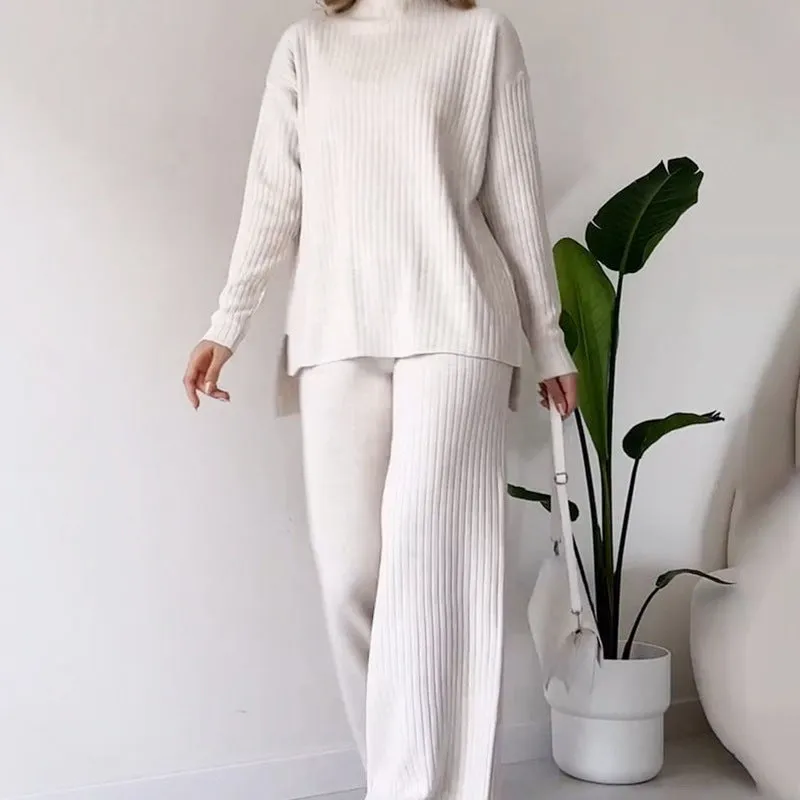 Turtleneck Knitted Lounge Set Women