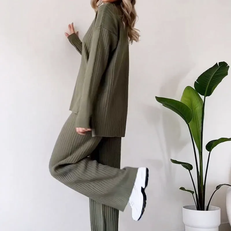 Turtleneck Knitted Lounge Set Women