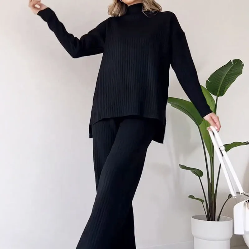 Turtleneck Knitted Lounge Set Women