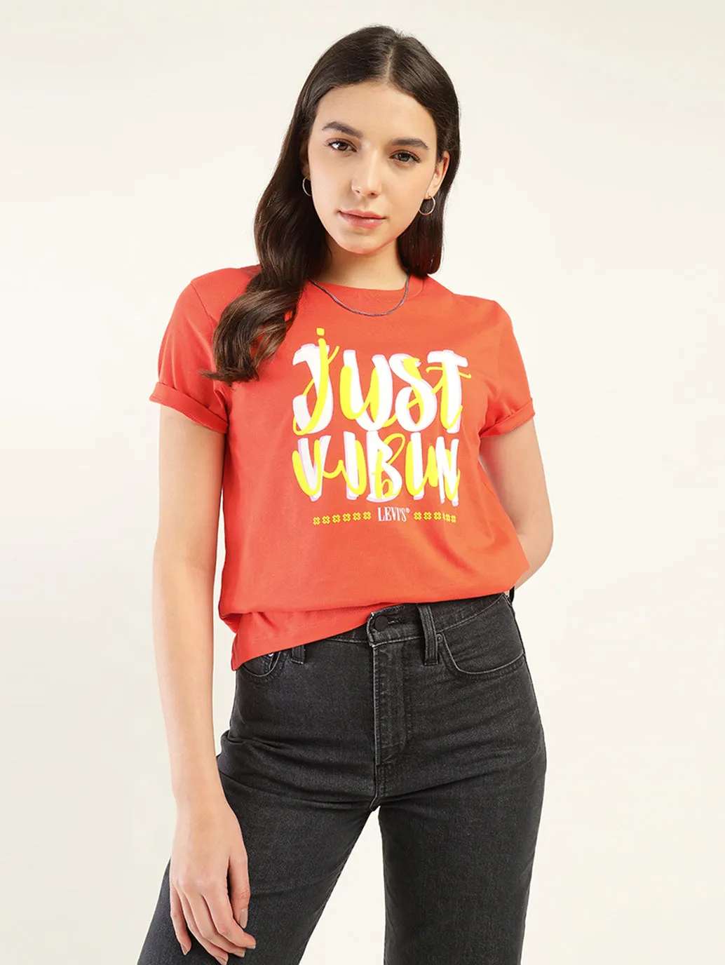 Women's Typography Print Relaxed Fit T-Shirt