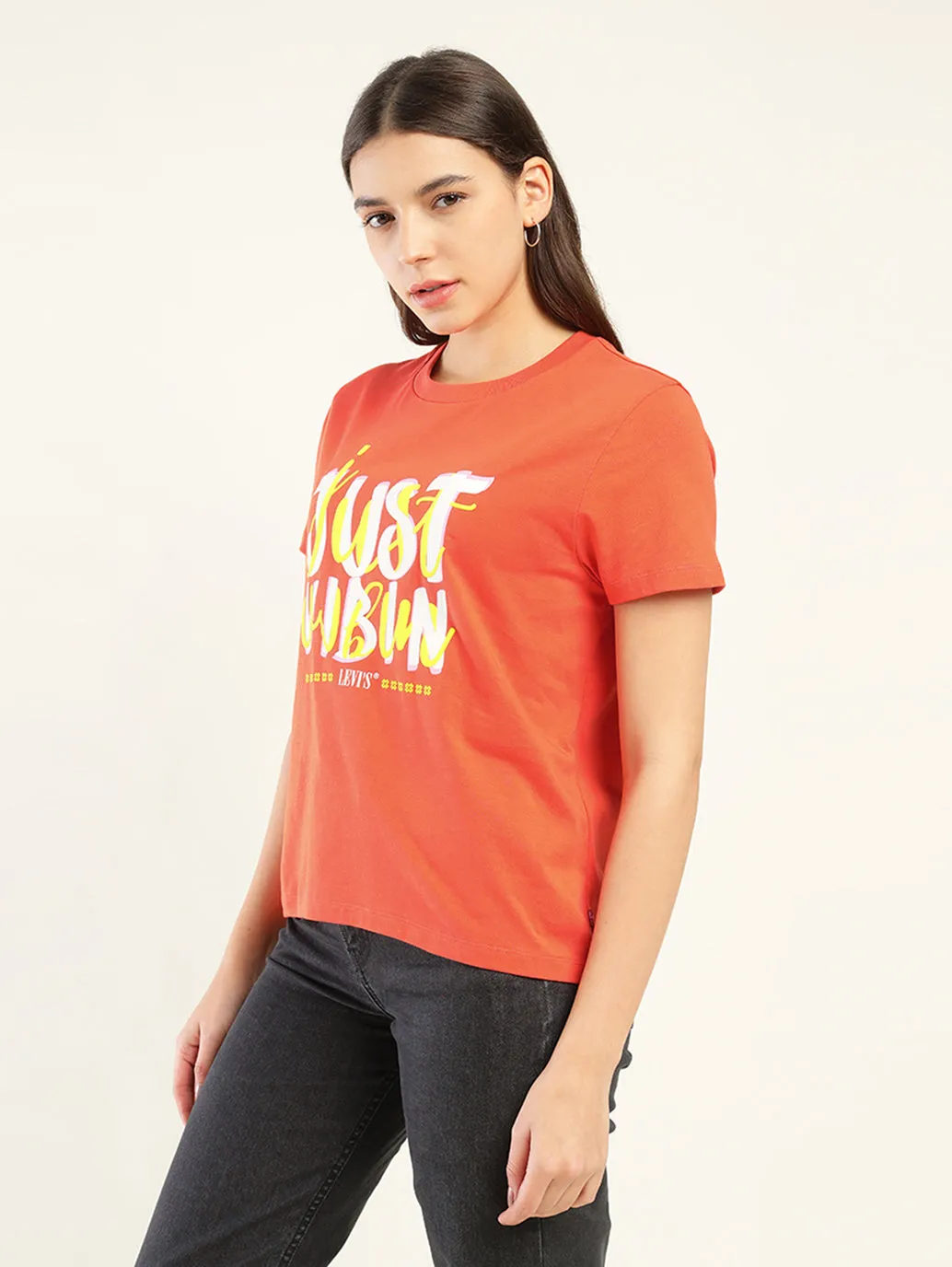 Women's Typography Print Relaxed Fit T-Shirt