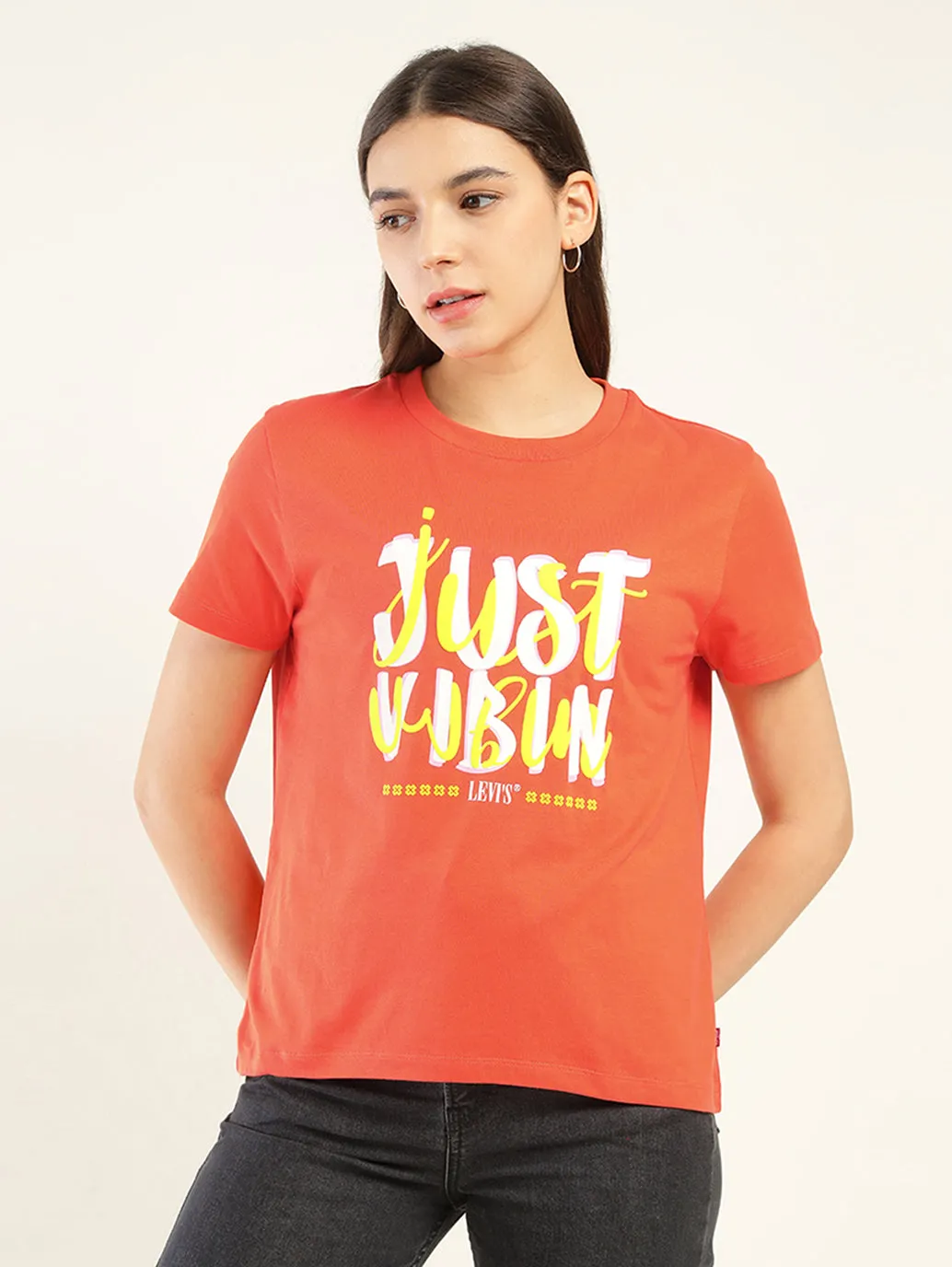 Women's Typography Print Relaxed Fit T-Shirt